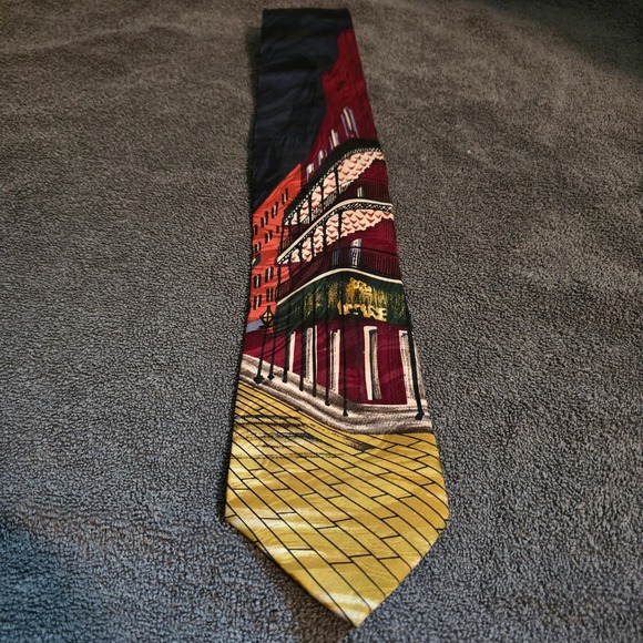 Imageries Other - Imageries Accessories OS Silk Tie Mens Multicolor New Orleans French Quarter Art